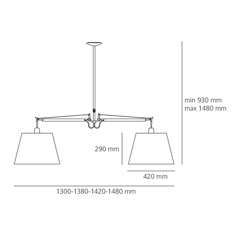 Artemide Tolomeo Basculante Sospensione