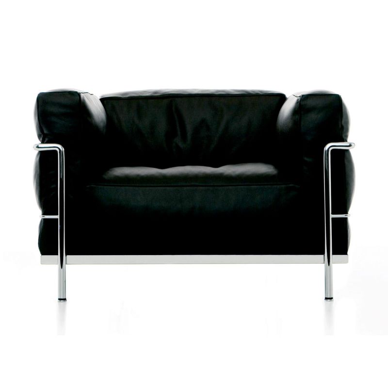 Cassina LC3 Sessel chrom Leder schwarz Cassina LC3 Sessel chrom Leder schwarz