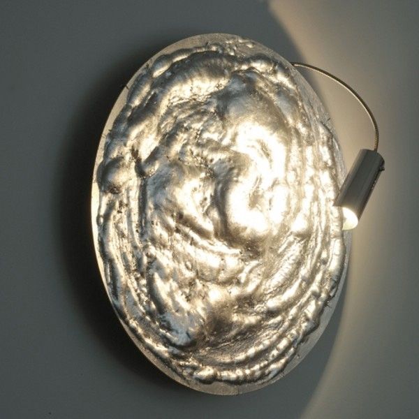 Wandleuchte Stchu Moon 06 Silber von Catellani & Smith eingeschaltet