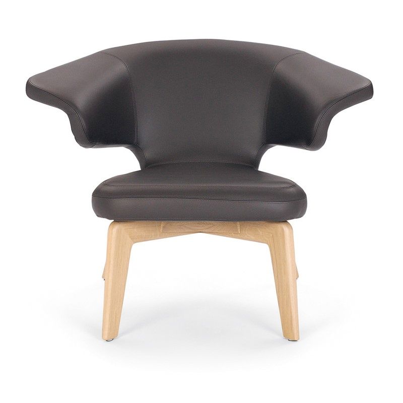 Lounge Chair Sessel Munich in Leder und Eiche von ClassiCon