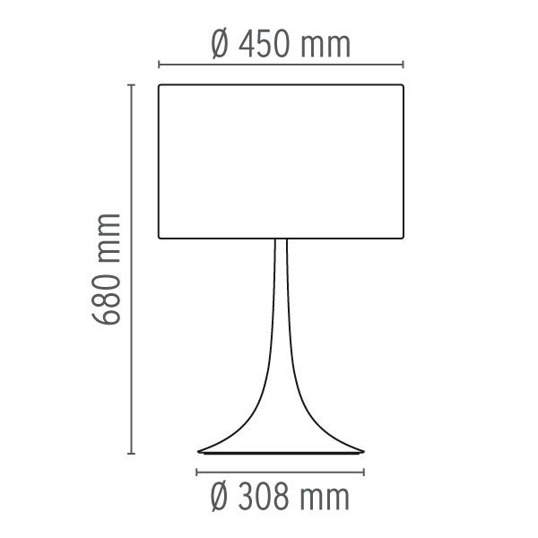 Flos Spun Light T2 Tischleuchte Größe