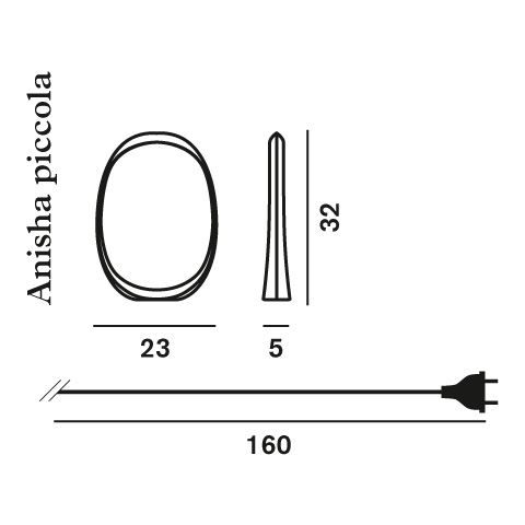 Größe der Anisha Piccola von Foscarini Größe der Anisha Piccola von Foscarini