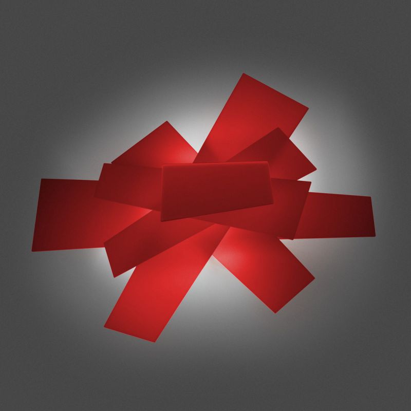 Wandleuchte Foscarini Big Bang in rot eingeschaltet