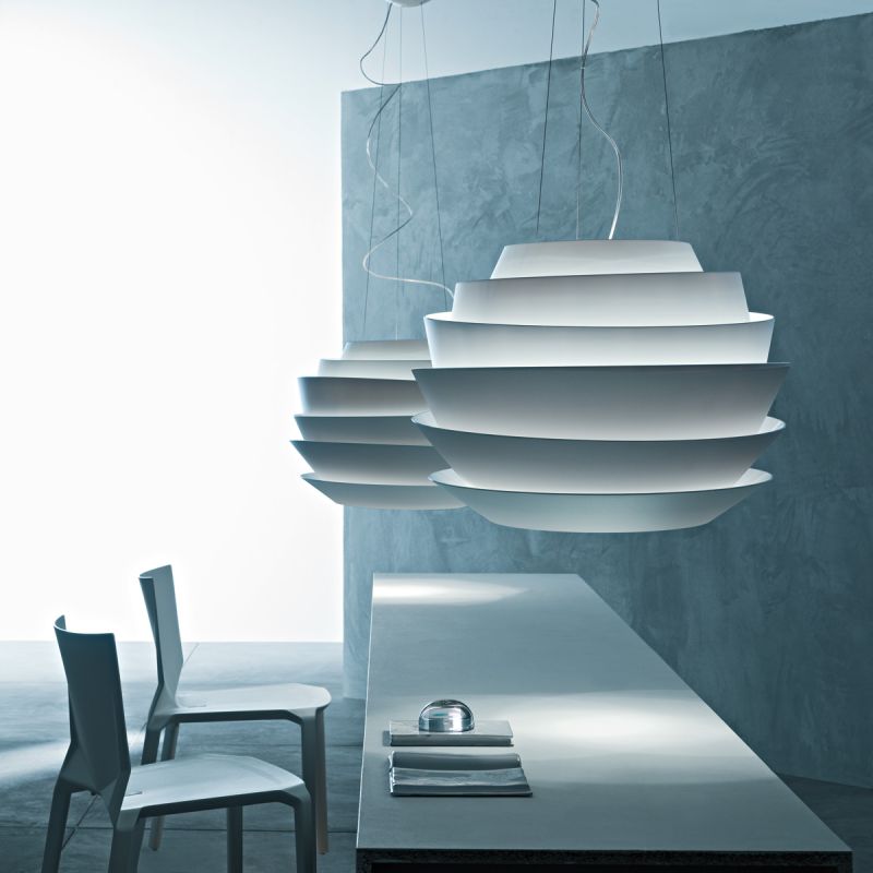 Foscarini Le Soleil Sospensione Pendelleuchte weiß im Pärchen