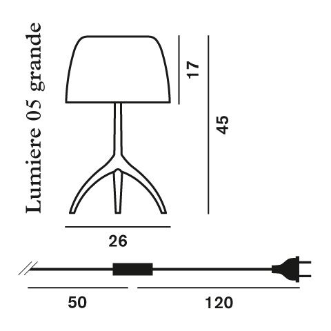 Größe der Lumiere 05 Tavolo Grande von Foscarini