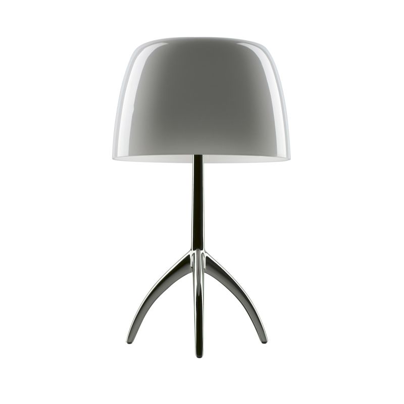 Foscarini Lumiere Tavolo Piccola Tischleuchte mit grauem Schirm