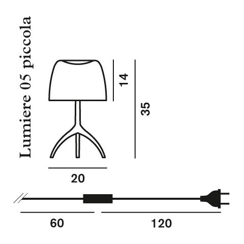Foscarini Lumiere Tavolo Piccola Abmessungen