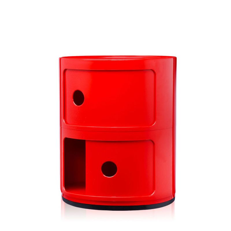 Kartell Componibili mit 2 Fächen geöffnet in rot