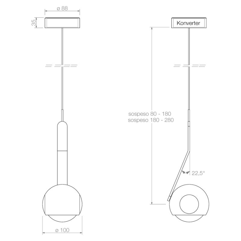Occhio io 3d Sospeso Up Größe