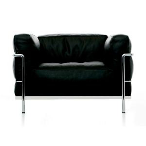 Cassina LC3 Sessel chrom Leder schwarz