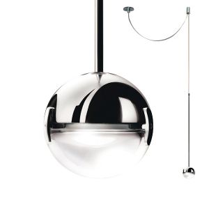 Convivio New LED Sopratavolo Decentrata Chrom Satinierte Linse
