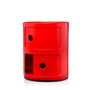 Kartell Componibili mit 2 Fächen geöffnet in rot