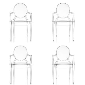Kartell Louis Ghost Stuhl glasklar 4er-Set
