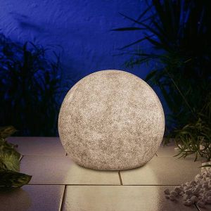 Moonlight Lichtkugel Außenleuchte Lampe Granit Hell eingeschaltet