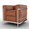 Cassina 2 Fauteuil Grand Confort, petit modèle (Sessel) Leder LCX tobacco, Gestell verchromt