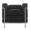 Cassina 2 Fauteuil Grand Confort, petit modèle (Sessel) Leder Scozia schwarz, Gestell verchromt