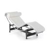 Cassina 4 Chaise longue à reglage continu Liege Leder Scozia weiß, Stahlrahmen verchromt