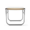 Cassina 9 Tabouret de salle de bains Hocker Frotteestoff weiß, Gestell verchromt
