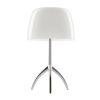 Foscarini Lumiere 05 Tavolo Grande Ein & Ausschalter, Fuß Alu poliert, weiß