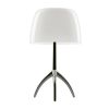 Foscarini Lumiere 05 Tavolo Grande Ein & Ausschalter, Fuß schwarz verchromt, weiß