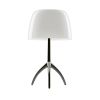 Foscarini Lumiere 05 Tavolo Piccola G9 Ein & Ausschalter, Fuß schwarz verchromt, weiß