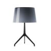 Foscarini Lumiere XXL Tischleuchte Körper chrom-schwarz / Schirm grau