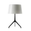Foscarini Lumiere XXL Tischleuchte Körper chrom-schwarz / Schirm weiß