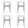 Kartell Masters Armlehnstuhl (4er-Set) grau