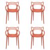 Kartell Masters Armlehnstuhl (4er-Set) rostbraun