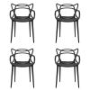 Kartell Masters Armlehnstuhl (4er-Set) schwarz