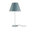 Luceplan Costanza Tavolo Alu Teleskop aluminium, Touch-Dimmer, inkl. Schirm betongrau