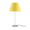 Luceplan Costanza Tavolo Alu Teleskop aluminium, Touch-Dimmer, inkl. Schirm kanariengelb
