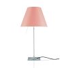 Luceplan Costanza Tavolo Alu Teleskop aluminium, Touch-Dimmer, inkl. Schirm mystisches Rosa