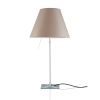 Luceplan Costanza Tavolo Alu Teleskop aluminium, Touch-Dimmer, inkl. Schirm nougat