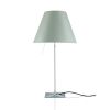 Luceplan Costanza Tavolo Alu Teleskop aluminium, Touch-Dimmer, inkl. Schirm seegrün