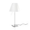 Luceplan Costanza Tavolo Alu Teleskop aluminium, Touch-Dimmer, inkl. Schirm weiß