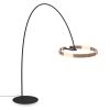 Occhio Mito largo Bogenleuchte Body schwarz-matt, Head rose gold